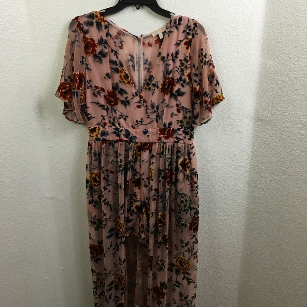 Gianni Bini Floral Romper with long train